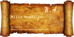 Milla Angéla névjegykártya